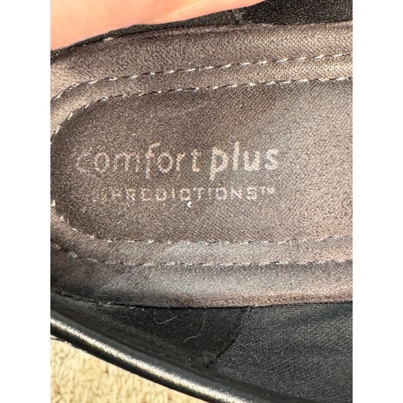 Comfort Plus by Predictions Womens Black Size 7.5W Loafers Flats Slip On Shoes